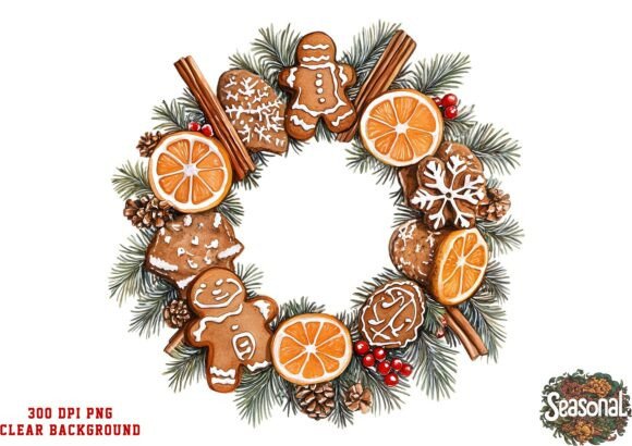 Berry Leaf Christmas Corner PNG for Illustrations
