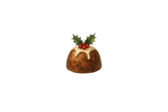Christmas Pudding PNG File: Illustrations for Festive Blogs