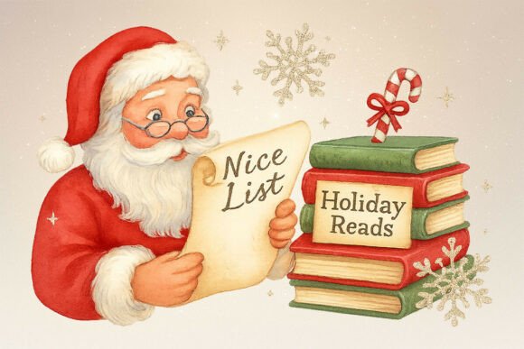 Christmas Santa Reading List PNG: Festive Illustrations