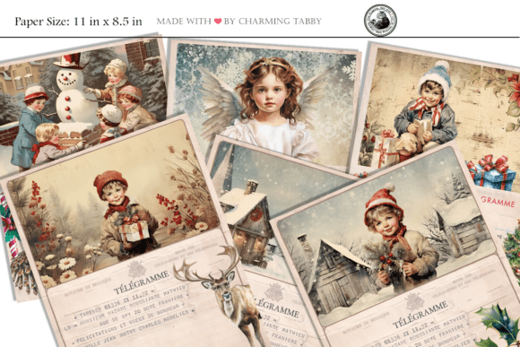 Christmas Telegrams: Vintage Illustrations