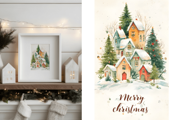 Cozy Christmas Village Houses: Illustrations Review