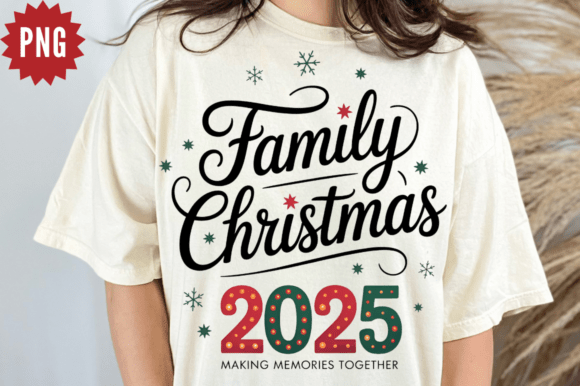 Family 2025 Christmas PNG: Illustrations