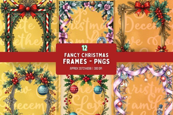 Fancy Christmas Frames: Premium Illustrations