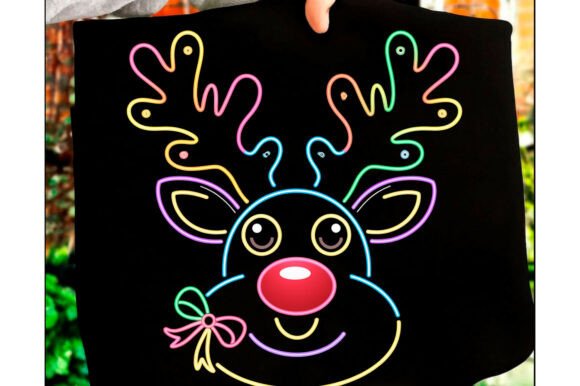 Neon Reindeer Coquette Christmas PNG: Editorial Illustrations Review