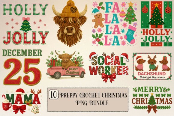 Preppy Crochet Christmas PNG Bundle Review