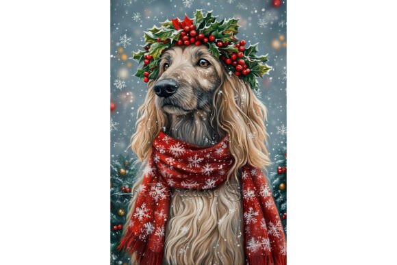 Review: Christmas Afghan Hound Winter Illustrations