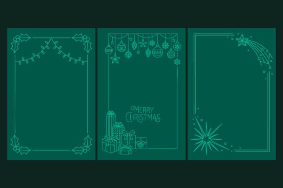 Review: Christmas Card Frames Line Art Vector