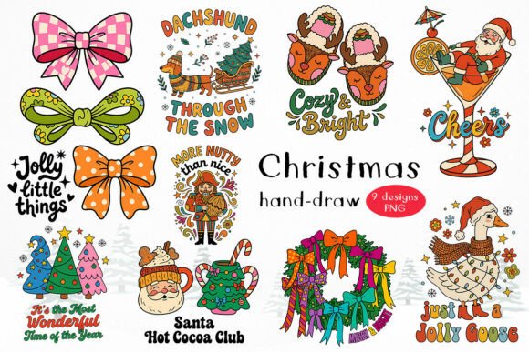Review: Christmas Colorful Hand-Drawn PNG Bundle Illustrations