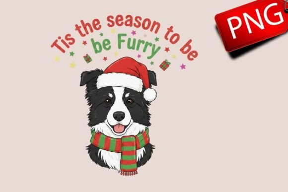 Review: Christmas Dog Collie Hand-Drawn PNG Illustrations