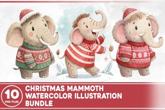 Review: Christmas Mammoth Watercolor Dragon Illustrations