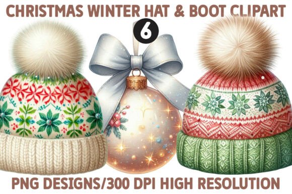Review: Christmas Winter Hat Boot Clipart for Stitchers