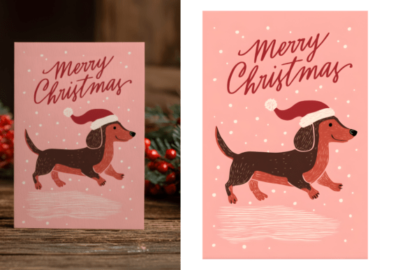 Review: Dachshund Card, Merry Christmas Invite Illustrations