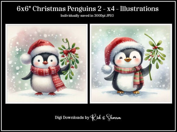 Reviewing 6x6 Christmas Penguins Illustrations