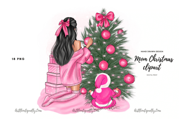 Reviewing the Mom and Baby Christmas Clipart Set for Stitchers