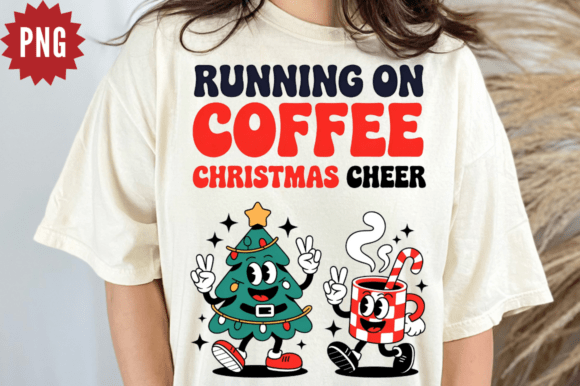 Running on Coffee Christmas Cheer PNG De Illustrations
