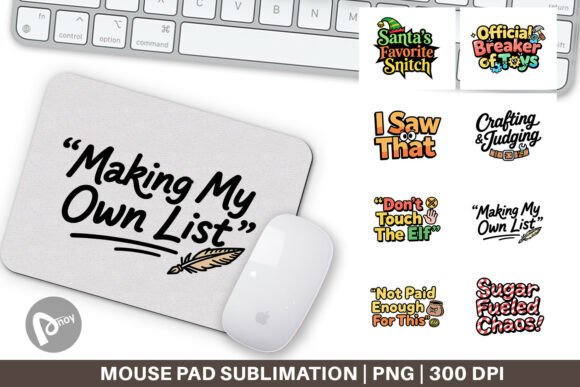 Sarcastic Christmas Mouse Pad: Bold Illustrations
