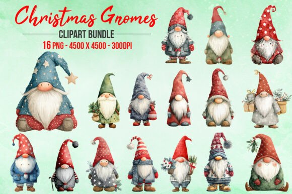 Watercolor Christmas Gnomes Cliparts Review