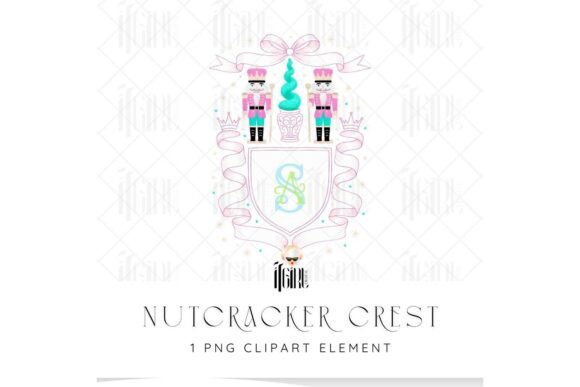 Watercolor Christmas Nutcracker Crest Illustrations