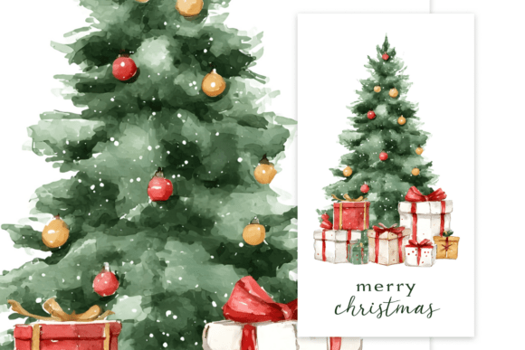 Watercolor Christmas Tree Illustrations Review