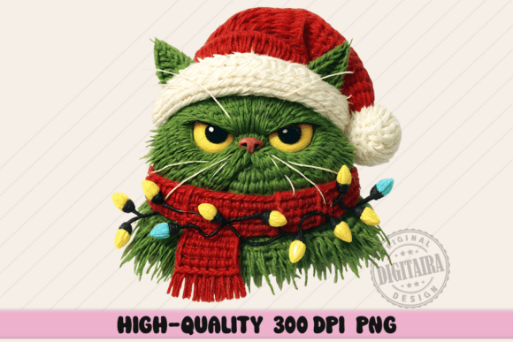 Yarn Angry Green Cat Christmas Png: Illustrations Review